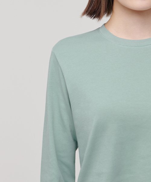 MUSINSA STANDARD WOMAN（ムシンサスタンダードウーマン）の「ウィメンズクルーネッククロップ長袖Tシャツ[ダスティミント]（Tシャツ/カットソー・レディース・その他・SMALL/MEDIUM/LARGE/X-SMALL）」の5枚目の写真