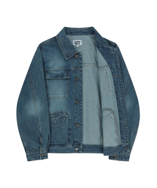 Wacky WiLLy（ワッキーウィリー）の「デニムトラッカージャケットブルー（デニムジャケット・レディース・その他・SMALL/MEDIUM/LARGE/X-LARGE）」の4枚目の写真