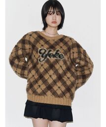 EMODA | チェックロゴオーバーニット(ニット/セーター)