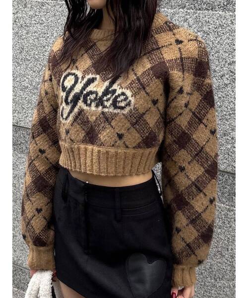 EMODA(エモダ)の「チェックロゴオーバーニット(ニット/セーター・レディース・アイボリー/グレー/ベージュ・SMALL/MEDIUM)」の21枚目の写真