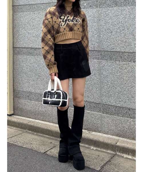 EMODA(エモダ)の「チェックロゴオーバーニット(ニット/セーター・レディース・アイボリー/グレー/ベージュ・SMALL/MEDIUM)」の22枚目の写真