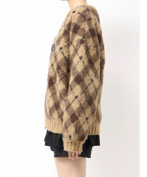 EMODA(エモダ)の「チェックロゴオーバーニット(ニット/セーター・レディース・アイボリー/グレー/ベージュ・SMALL/MEDIUM)」の15枚目の写真
