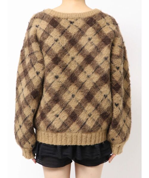 EMODA(エモダ)の「チェックロゴオーバーニット(ニット/セーター・レディース・アイボリー/グレー/ベージュ・SMALL/MEDIUM)」の16枚目の写真