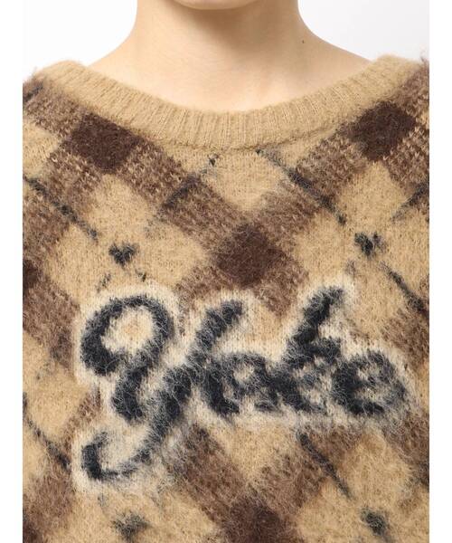 EMODA(エモダ)の「チェックロゴオーバーニット(ニット/セーター・レディース・アイボリー/グレー/ベージュ・SMALL/MEDIUM)」の17枚目の写真