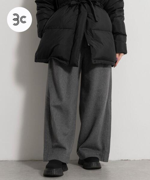 THE GOODLAND MARKET(ザグッドランドマーケット)の「cwtch WOOL SLIT WIDE PANTS(その他パンツ・レディース・ブラック/アイボリー/グレー・FREE)」の3枚目の写真