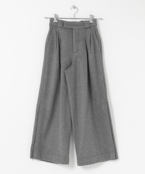 THE GOODLAND MARKET（ザグッドランドマーケット）の「WOOL SLIT WIDE PANTS（その他パンツ・レディース・ブラック/アイボリー/グレー・FREE）」の3枚目の写真