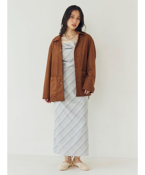 Ungrid（アングリッド）の「バックデザインチェックキャミワンピース（ワンピース・レディース・グレー/イエロー・SMALL/MEDIUM）」の12枚目の写真