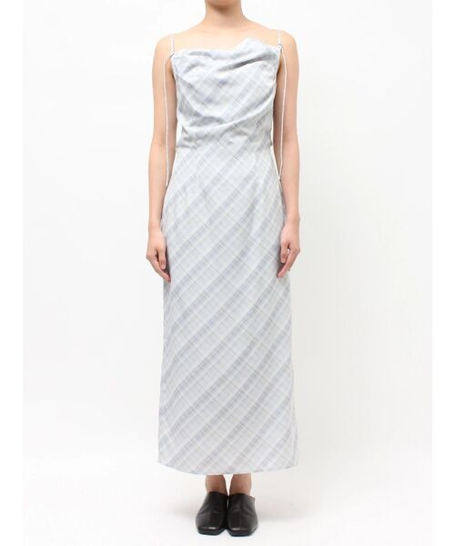 Ungrid（アングリッド）の「バックデザインチェックキャミワンピース（ワンピース・レディース・グレー/イエロー・SMALL/MEDIUM）」の14枚目の写真