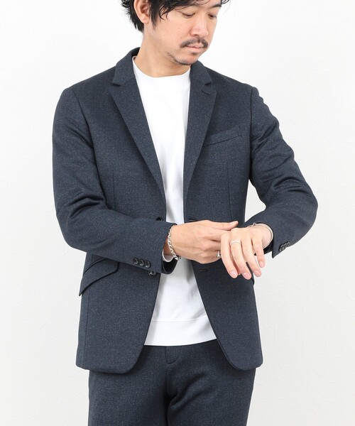 Stutostein Nolley's（シュテットシュタインノーリーズ）の「《ビジカジ/セットアップ対応》CORDURA 裏起毛ウォッシャブルストレッチジャケット 25AW（テーラードジャケット・メンズ・ネイビー/チャコールグレー・S/M/XL/L）」の3枚目の写真