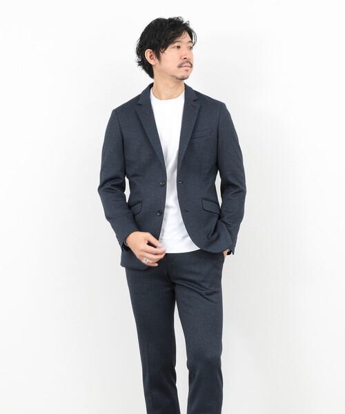 Stutostein Nolley's（シュテットシュタインノーリーズ）の「《ビジカジ/セットアップ対応》CORDURA 裏起毛ウォッシャブルストレッチジャケット 25AW（テーラードジャケット・メンズ・ネイビー/チャコールグレー・S/M/XL/L）」の6枚目の写真