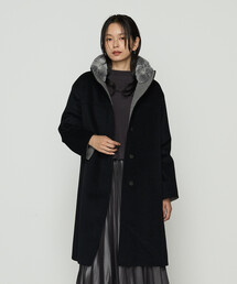 フーデットコート」に該当するブラック/黒色系のファッション通販