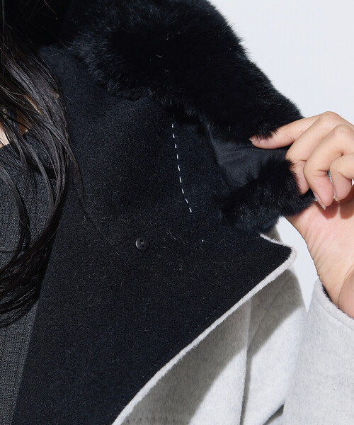 K.T KIYOKO TAKASE（キヨコタカセ）の「アンゴラウール スタンドフーデットコート（その他アウター・レディース・ブラック/ライトグレー/モカ・7号/9号）」の13枚目の写真