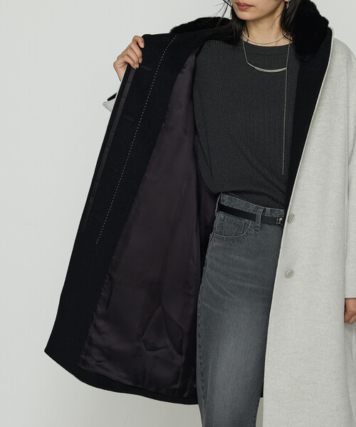 K.T KIYOKO TAKASE（キヨコタカセ）の「アンゴラウール スタンドフーデットコート（その他アウター・レディース・ブラック/ライトグレー/モカ・7号/9号）」の14枚目の写真