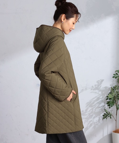 GALLORIA（ギャローリア）の「ボア使い中綿キルトコート（その他アウター・レディース・カーキ/ネイビー・S/M/LL/L）」の8枚目の写真