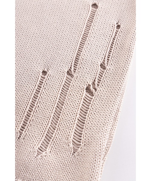 SUPPLIER（サプライヤー）の「ニット｜Distressed Multiple Cross Leather Patch Crew Knit｜SUPPLIER（ニット/セーター・メンズ・ブラック/ベージュ・LARGE/MEDIUM/X-LARGE/SMALL）」の6枚目の写真