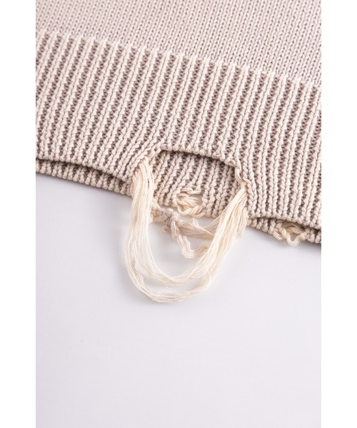 SUPPLIER（サプライヤー）の「ニット｜Distressed Multiple Cross Leather Patch Crew Knit｜SUPPLIER（ニット/セーター・メンズ・ブラック/ベージュ・LARGE/MEDIUM/X-LARGE/SMALL）」の8枚目の写真