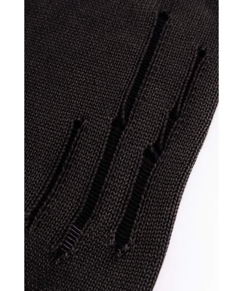 SUPPLIER（サプライヤー）の「ニット｜Distressed Multiple Cross Leather Patch Crew Knit｜SUPPLIER（ニット/セーター・メンズ・ブラック/ベージュ・LARGE/MEDIUM/X-LARGE/SMALL）」の14枚目の写真
