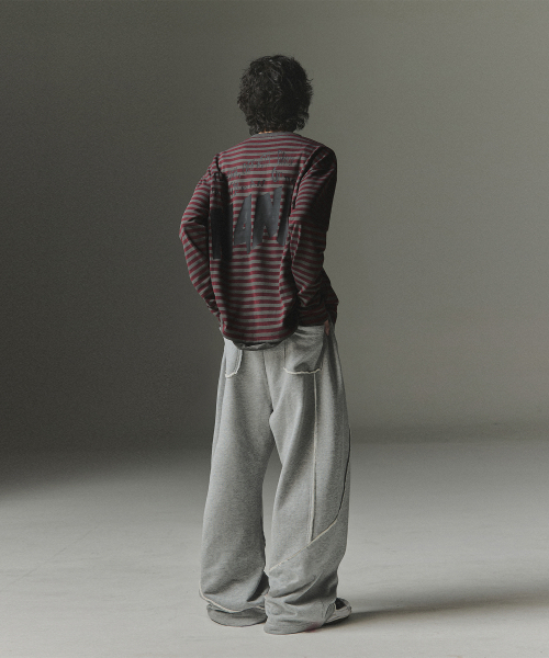 Cut Off Incision Sweat Pants - Grey（スウェットパンツ）｜NOT4NERD