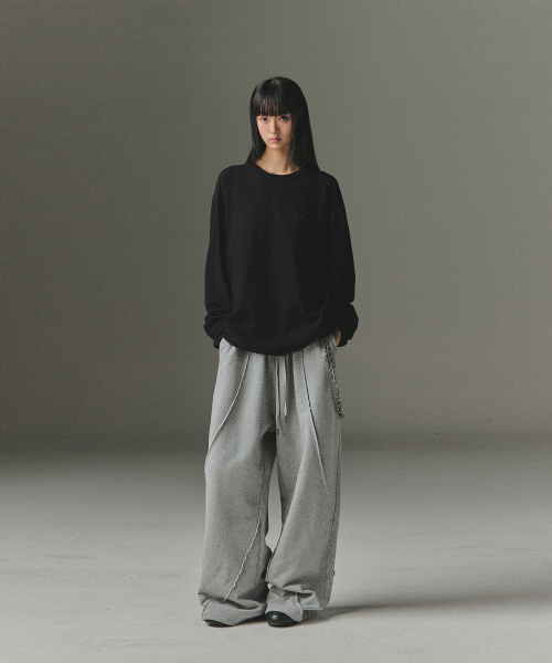 Cut Off Incision Sweat Pants - Grey（スウェットパンツ）｜NOT4NERD