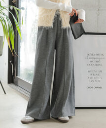 Petitle（プチレ）の「[ 低身長向けサイズ ] 選べる2丈 裏ボア裾ボタン2wayワイドパンツ（スウェットパンツ）」