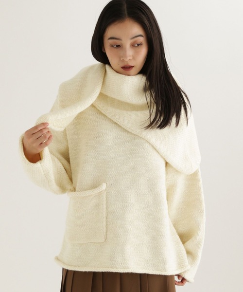 studio CLIP（スタディオクリップ）の「【daily CLIP】3ゲージコージーロービングストール（ストール/ショール・レディース・チャコール/ホワイト・FREE）」の4枚目の写真