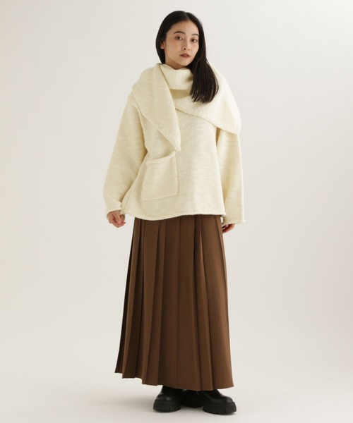 studio CLIP（スタディオクリップ）の「【daily CLIP】3ゲージコージーロービングストール（ストール/ショール・レディース・チャコール/ホワイト・FREE）」の7枚目の写真