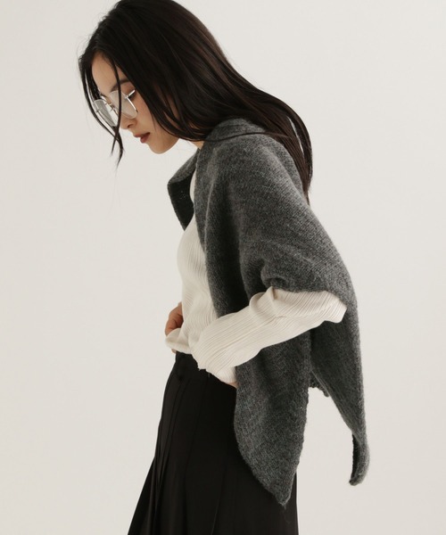 studio CLIP（スタディオクリップ）の「【daily CLIP】3ゲージコージーロービングストール（ストール/ショール・レディース・チャコール/ホワイト・FREE）」の11枚目の写真
