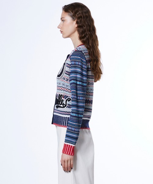 DOUBLE STANDARD CLOTHING（ダブルスタンダードクロージング）の「フェアアイルカーディガン（カーディガン/ボレロ・レディース・ブルー・36/38）」の4枚目の写真