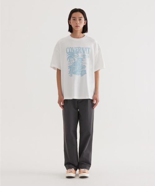 COVERNAT(カバーナット)の「クールコットンサンセットトロピカルグラフィックTシャツホワイト(Tシャツ/カットソー・レディース・その他・X-SMALL/SMALL/MEDIUM/LARGE/X-LARGE/XX-LARGE)」の6枚目の写真