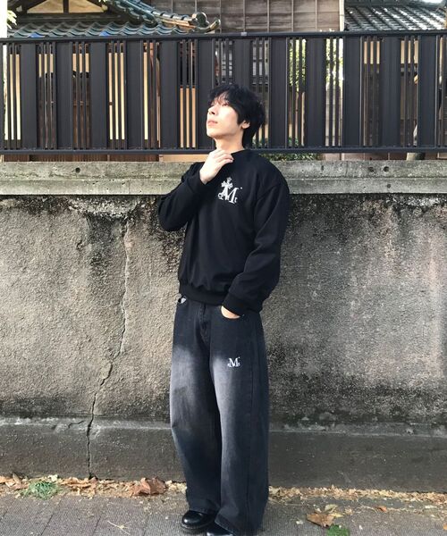 MUCENT（ムセント）の「サハラグラデーションヒョウ柄クロススモールロゴスウェット男女共用（2カラー）（スウェット・レディース・ブラック/グレー・FREE）」の3枚目の写真