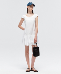 CITYBREEZE（シティブリーズ）の「スクエアネックバルーンミニワンピース_ホワイト（ワンピース）」