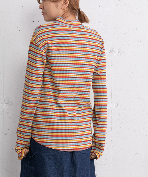 POU DOU DOU(プードゥドゥ)の「モックネックトップス(Tシャツ/カットソー・レディース・ブラック/アイボリー/ブルー/ピンク・M)」の2枚目の写真