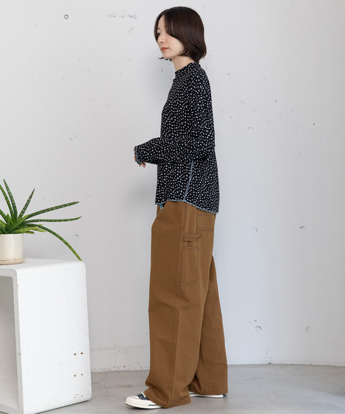 POU DOU DOU(プードゥドゥ)の「モックネックトップス(Tシャツ/カットソー・レディース・ブラック/アイボリー/ブルー/ピンク・M)」の9枚目の写真