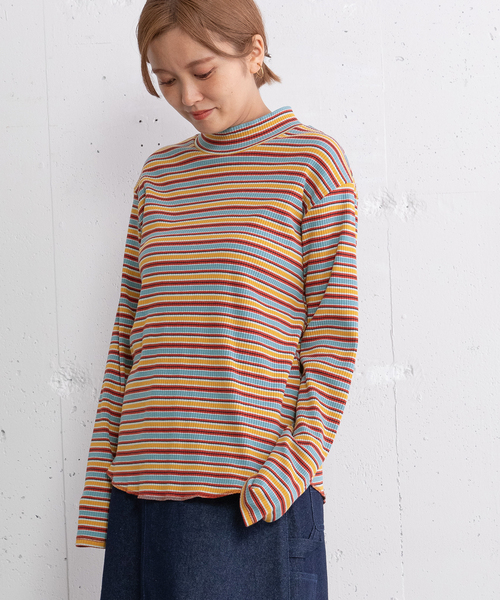 POU DOU DOU(プードゥドゥ)の「モックネックトップス(Tシャツ/カットソー・レディース・ブラック/アイボリー/ブルー/ピンク・M)」の13枚目の写真