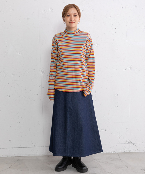 POU DOU DOU(プードゥドゥ)の「モックネックトップス(Tシャツ/カットソー・レディース・ブラック/アイボリー/ブルー/ピンク・M)」の15枚目の写真