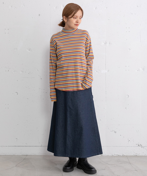 POU DOU DOU(プードゥドゥ)の「モックネックトップス(Tシャツ/カットソー・レディース・ブラック/アイボリー/ブルー/ピンク・M)」の16枚目の写真