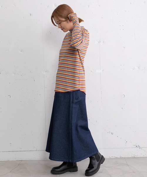 POU DOU DOU(プードゥドゥ)の「モックネックトップス(Tシャツ/カットソー・レディース・ブラック/アイボリー/ブルー/ピンク・M)」の17枚目の写真