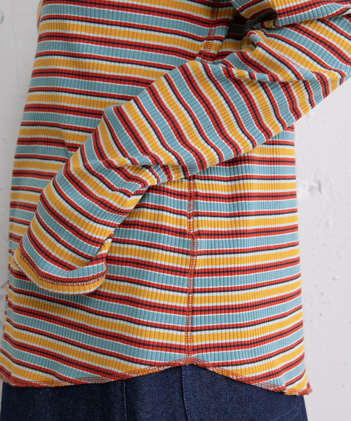 POU DOU DOU(プードゥドゥ)の「モックネックトップス(Tシャツ/カットソー・レディース・ブラック/アイボリー/ブルー/ピンク・M)」の19枚目の写真