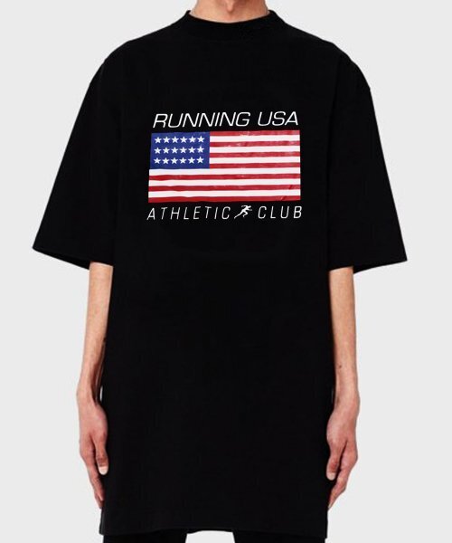 RESPECT(リスペクト)の「running usa athletic club tee (black)(Tシャツ/カットソー・メンズ・その他・LARGE/MEDIUM/X-LARGE)」の1枚目の写真
