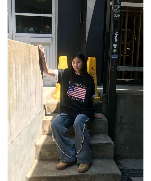 RESPECT(リスペクト)の「running usa athletic club tee (black)(Tシャツ/カットソー・メンズ・その他・LARGE/MEDIUM/X-LARGE)」の6枚目の写真