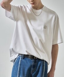 スーピマ刺繍ベーシックロゴ半袖Tシャツ[ホワイト]