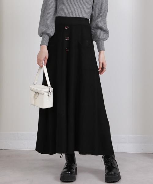 ニットフレアロングスカート（スカート）｜pumpkin port（パンプキン