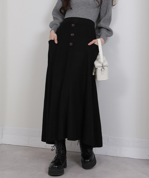 セール】ニットフレアロングスカート（スカート）｜pumpkin port