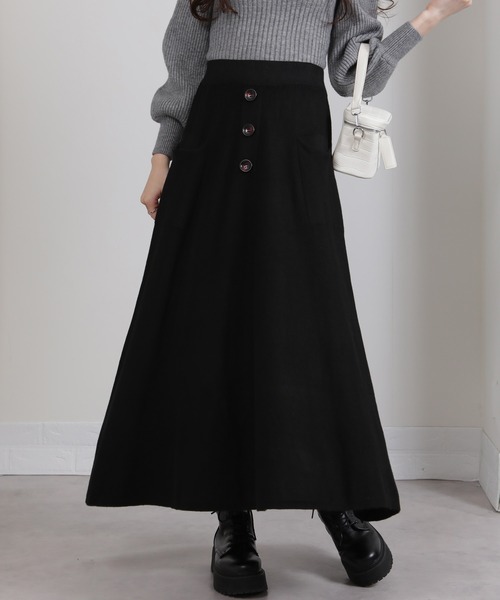ニットフレアロングスカート（スカート）｜pumpkin port（パンプキン