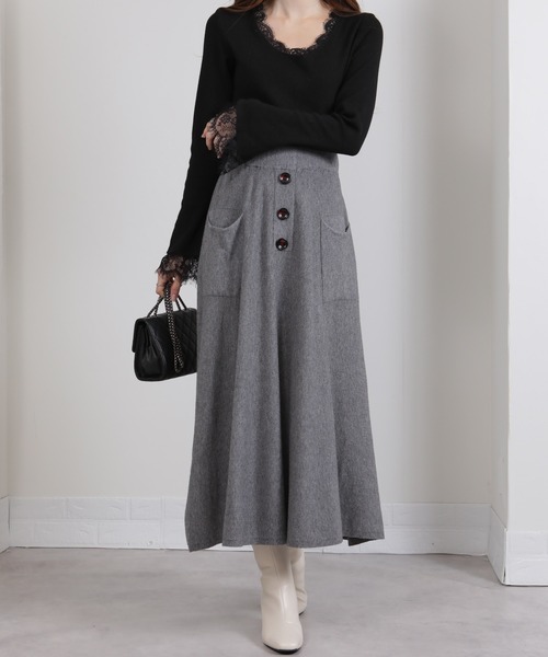 スカート mappin ボンディングタックフレアスカート