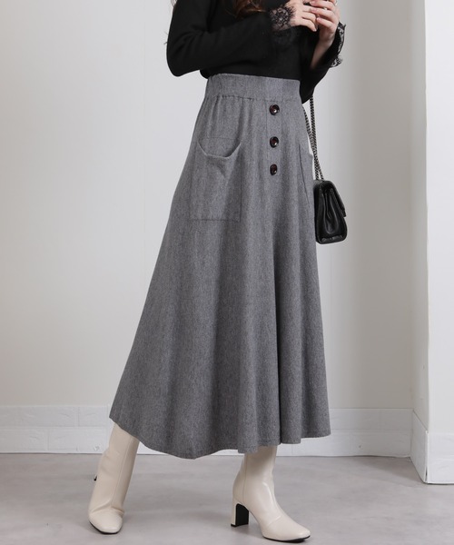 ニットフレアロングスカート（スカート）｜pumpkin port（パンプキン