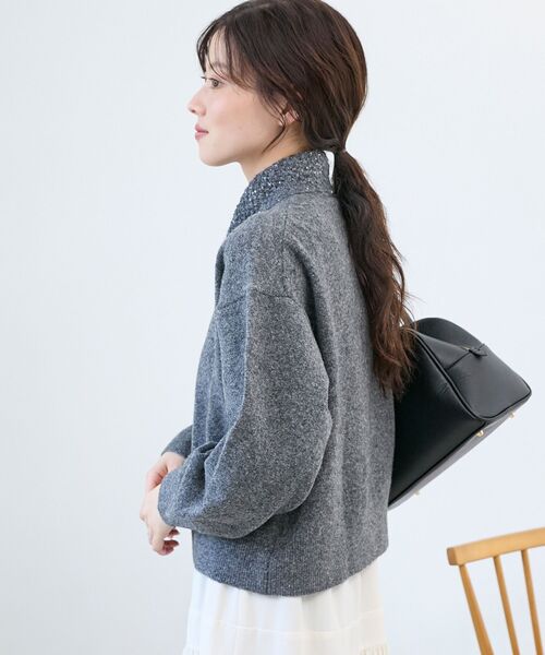 le.coeur blanc（ルクールブラン）の「2wayスパンコール襟ニット（ニット/セーター・レディース・ブラック/グレー・38）」の10枚目の写真