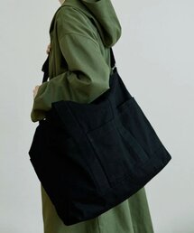 MALEN（マレン）の「ユニセックスキャンバスバッグ ブラック（メッセンジャーバッグ）」