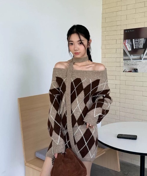 WAAC アーガイル柄 ニットセット サイズ2 WAAC アーガイル柄 ニットセット サイズ2