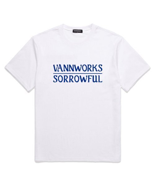 VANNWORKS(バンワークス)の「ソロウフル オーバーサイズ 半袖Tシャツ (VS0087) ホワイト/ブルー(Tシャツ/カットソー・レディース・その他・LARGE/MEDIUM/SMALL/X-LARGE/XX-LARGE)」の1枚目の写真